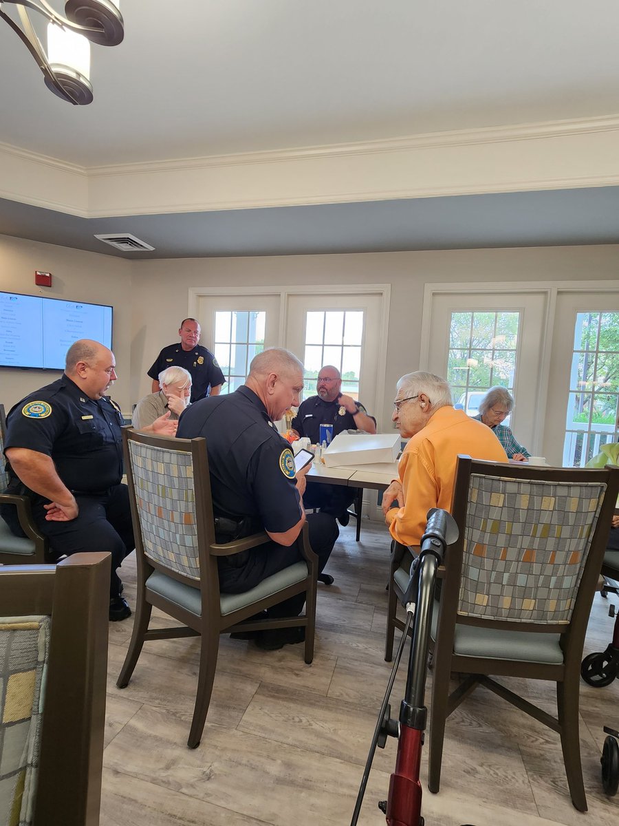 Charter Senior Living of Gallatin has blessed us once again with ☕️ with A Cop with the residents! Best way to start a Thursday morning!