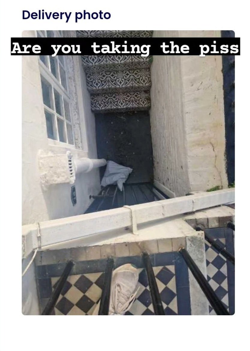 Not my language but certainly my recent experience•s• with Evri delivery people
*Avoid* 

#evriparcelservice