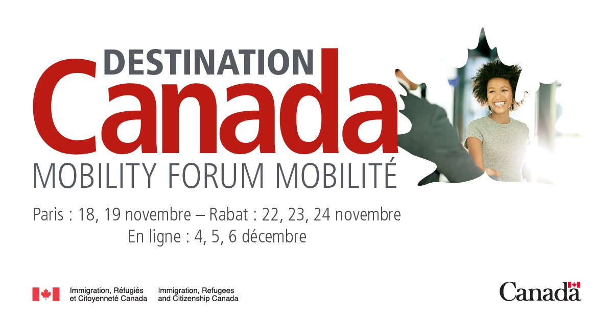 AmbCanMaroc's tweet photo. [#DestCan2023] Cette année, les employeurs sont de retour pour recruter des candidats à #DestCan ! Un programme riche de conférences &amp; ateliers vous sera proposé.  Renseignez-vous sur les programmes d’immigration et trouvez un emploi au 🇨🇦.  Inscriptions 👉https://t.co/Pi0UhUo8C5 https://t.co/pdxBCZIHFx