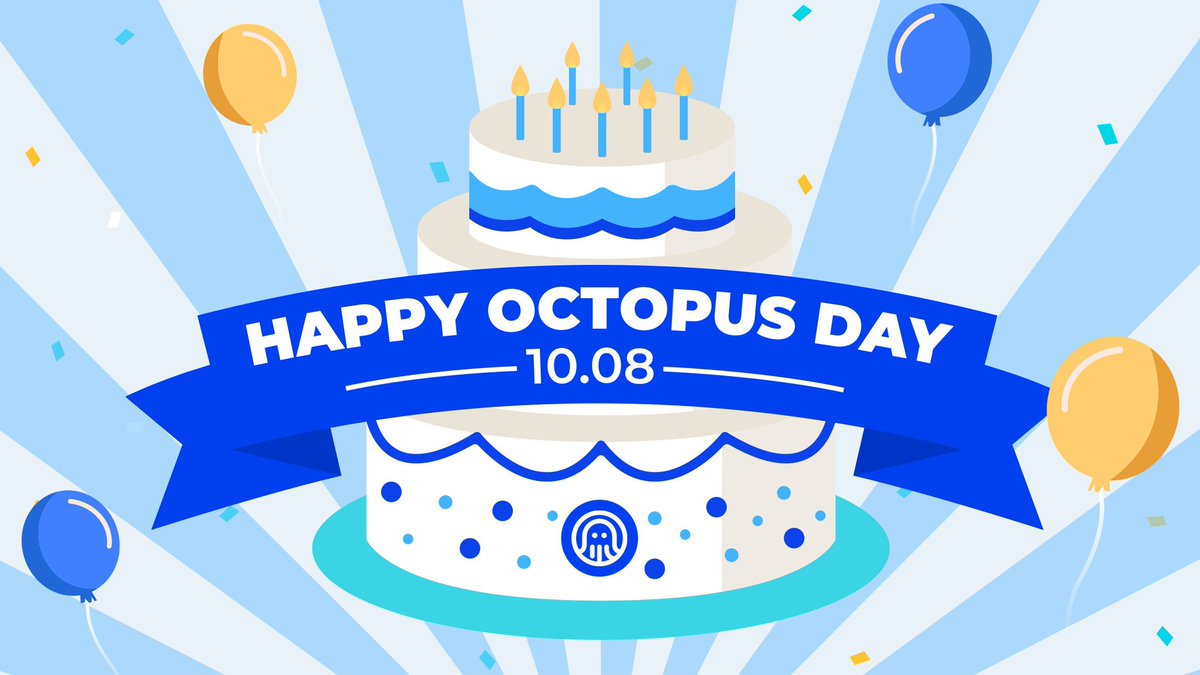 slimzslimzy's tweet photo. Happy Octopus Day everyone
Letโs join here to celebrate the amazing milestone that @oct_network has reached over the years๐๐ฅณ๐
#HappyOctopusDay๐๐ https://t.co/HE0GomqcKJ