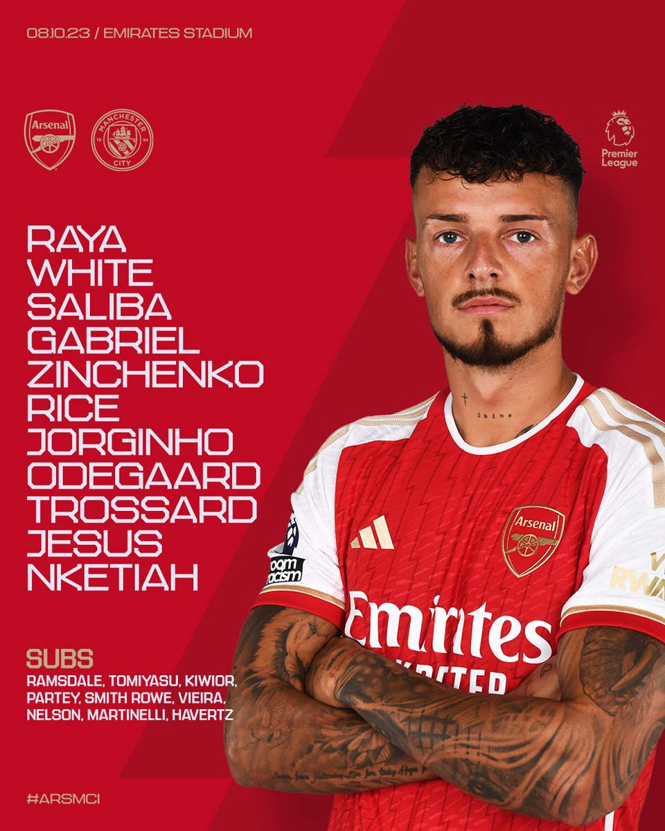 🔴 𝗧𝗘𝗔𝗠𝙉𝙀𝙒𝙎 ⚪️ ⚖️ Jorginho in the middle 🪄 Trossard on the wing 📞 Nketiah leads the line Let's do this - together ✊