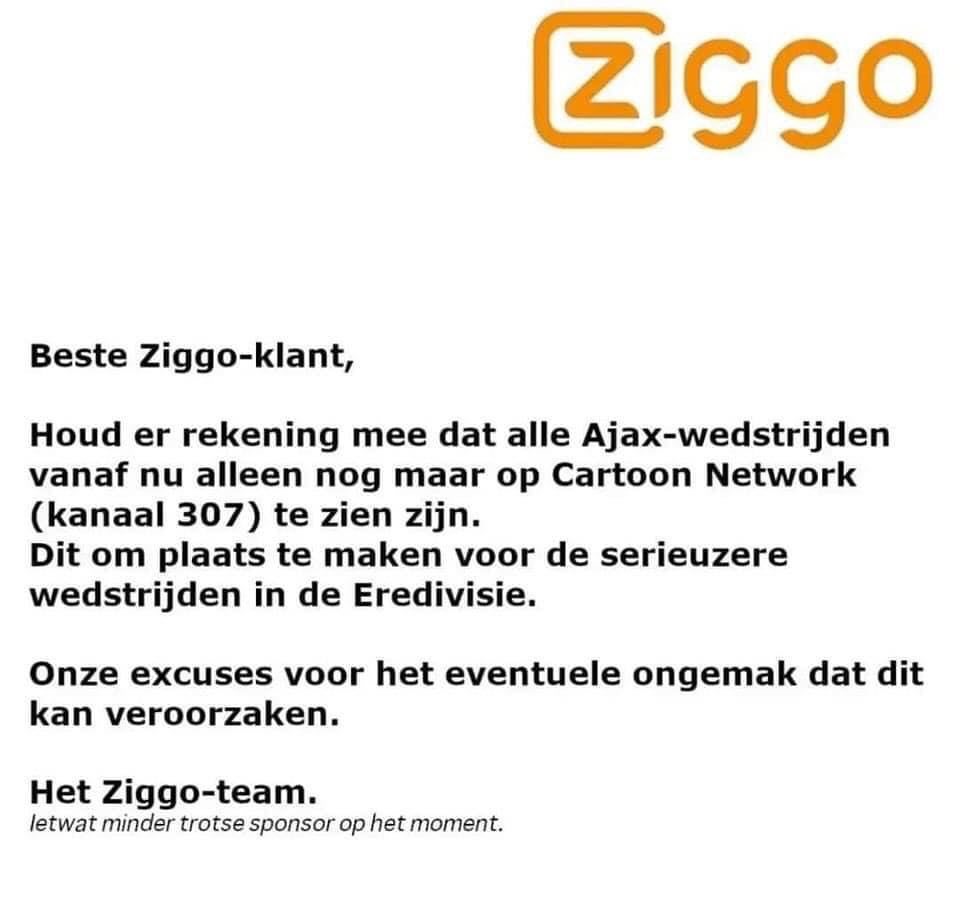 Robartjee's tweet image. Er wordt afgefloten in Amsterdam #AJAAZ en plop een mail van #ziggo binnen