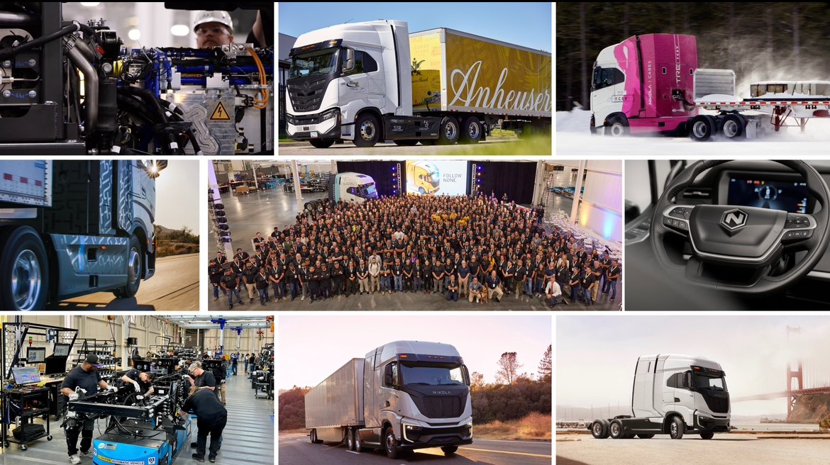 nikolamotor's tweet photo. On National Hydrogen & Fuel Cell Day, Nikola proudly announces the official signing of the Manufacturer’s Certificate of Origin for the Nikola hydrogen fuel cell truck 001! A groundbreaking moment, symbolizing our commitment to clean energy. This journey has been one of resilience, teamwork and passion for a more sustainable future, and is just the beginning. Join us in shaping the future of clean energy and order your zero-emission truck today: https://t.co/PoXtuEFNT8

#NationalHydrogenDay #FollowNone