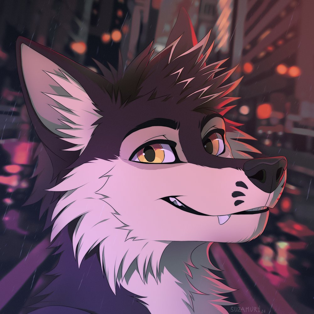 Rainy day in the city. 🌧️ 🌆

Art by: <a href="/Suzamuri/">suz</a> 

#furry #furryart #furrycommunity