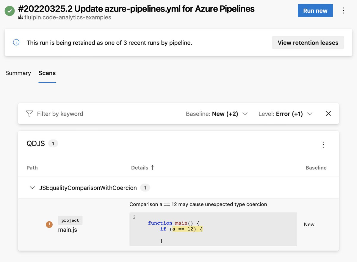 Qodana's tweet photo. Do you want to display the Qodana report summary in the Scans tab of the Azure DevOps UI? Simply install the Microsoft DevLabs’ SARIF SAST Scans Tab extension and you’re all set! #QodanaTip #CIPipelines https://t.co/Wox6KDwpjw