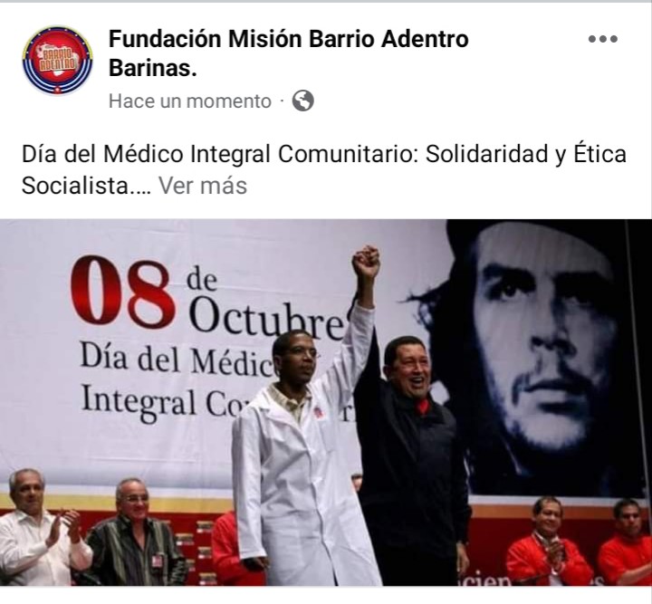 El Comandante Supremo, Presidente Hugo Rafael Chávez Frías, en conmemoración al asesinato del guerrillero heroico Ernesto Ché Guevara, anunció en acto presidencial la designación de este día para celebrar anualmente el día del Médico Integral Comunitario.
<a href="/cdi_la82595/">CDI La Pastora</a>
#CheVive