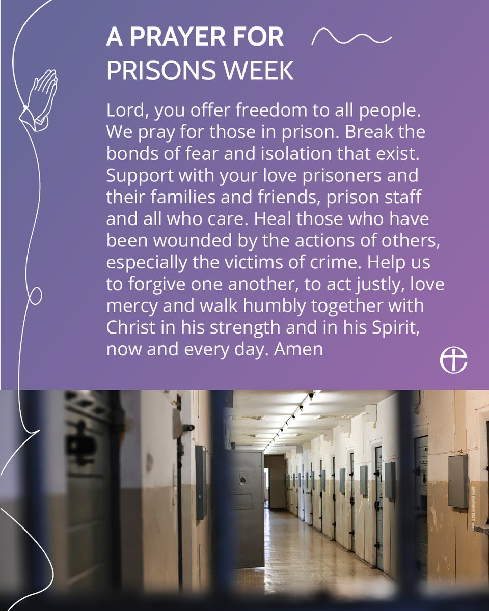 Join us in a prayer at the start of Prisons Week. 🙏 

Find out more at prisonsweek.org.