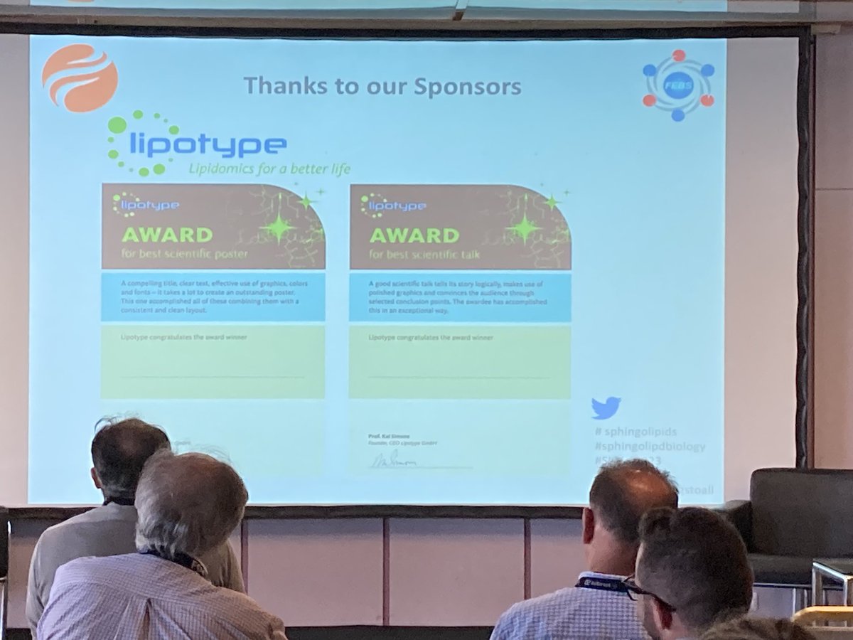 SL_Biology's tweet image. FEBS special meeting on Sphingolipid Biology just started. The auditorium is full. Thank you everyone for coming! And special thanks to all our sponsors to make this event happen!
@FEBSnews @sanofi @CaymanChemical @Lipotype_Global @EMBOevents @FEBS_Letters @FEBSOpenBio