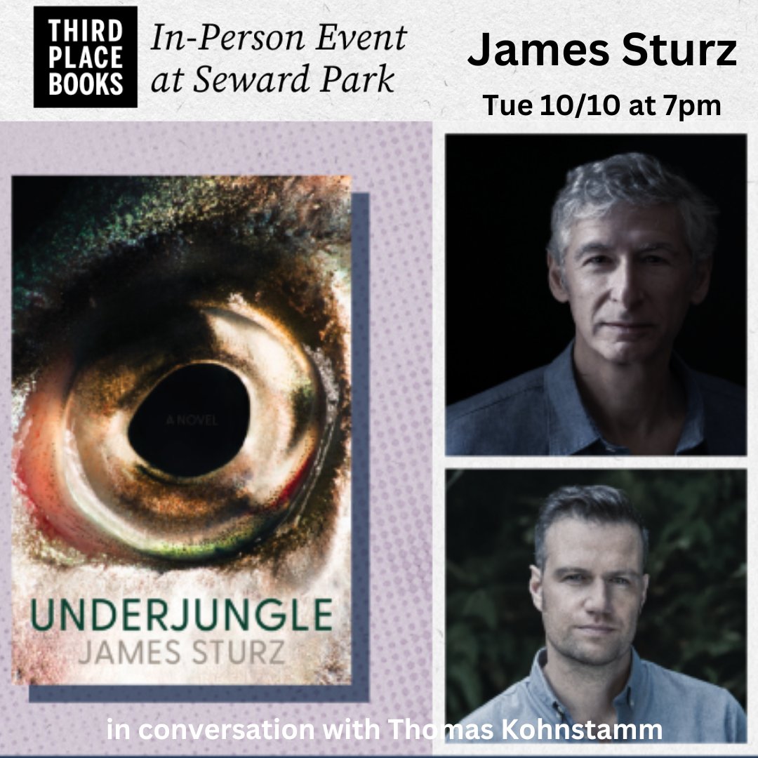 jamessturz's tweet photo. UNDERJUNGLE events this week Tue Oct 10 at @ThirdPlaceBooks, in Seward Park, Seattle, in conv w/ @thomas_k; Thu Oct 12 at @EagleHarborBook on Bainbridge Isl; and Fri Oct 13 at the @OutriggerC in Honolulu, sponsored by @ExplorersClub Hawaii Chapter. More at https://t.co/KtQBXFXUmW https://t.co/qLgOaRQUE2