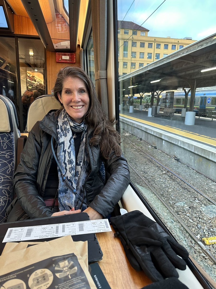 Me on a train loving this book tour by train that Patrick Stewart is doing!