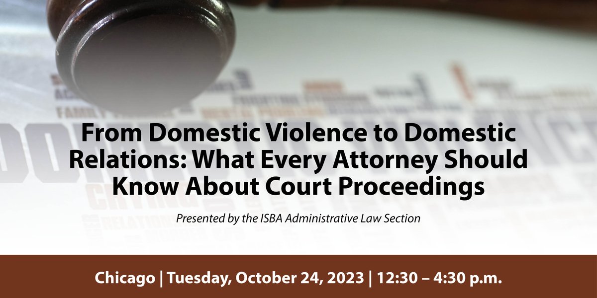 CHICAGO! An in-depth look at the Circuit Court of Cook County’s Domestic Relations and Domestic Violence Divisions, the interplay between these two divisions, and the roles of both judges and hearing officers in the adjudication of cases. isba.org/cle/path?pathP…