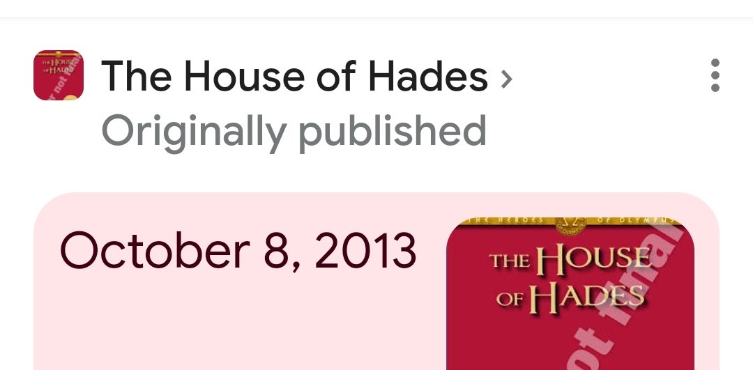 ohgreekgod's tweet photo. a whole decade since rick riordan released the house of hades and made us read an entire book of percabeth suffering in tartarus (and also ending it with "bob says hello") 🥹 https://t.co/sFCMRnfmdg