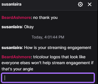 BeardAshmore's tweet photo. Bots selling graphics on Twitch are getting out of hand. It's every stream 😂 #TwitchStreamers #twitchDM
I hope I achieve that goal of mine though... https://t.co/it5GIbizy4