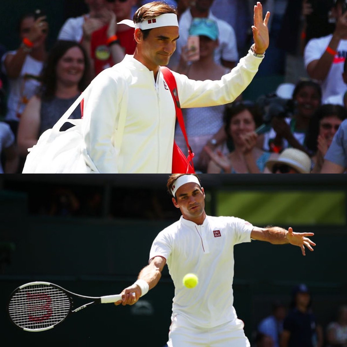 Olly_Tennis_'s tweet photo. July 2018:

When Roger Federer shocked everybody, and walked out onto Centre Court at Wimbledon wearing a new brand: Uniqlo.

He had been with Nike for 20+ years.

No announcement, no press release before hand, just casually walking out as defending champ.

SO Roger. https://t.co/0jWdq6Kx5i