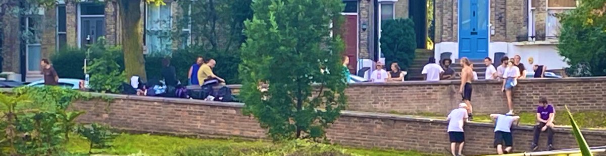@MPSCamandPrim Bunch of adult men disturbing Sunday peace of local residents since 11am. If they were teenagers they’d have been dispersed by now, yet we cannot let our children out to enjoy the sunshine. Oppidans Road NW3
