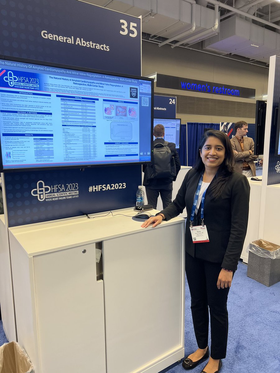Congratulations to <a href="/NikitaJhawarMD/">Nikita Jhawar, M.D.</a> for presenting her work the natural history of mitral regurgitation in🫀 #amyloidosis 👏🏻👏🏻👏🏻🌟🌟🌟 #HFSA2023 <a href="/HFSA/">HFSA</a> <a href="/MayoClinicCV/">Mayo Clinic CV</a> <a href="/MayoAmyloid/">Mayo Amyloid</a>