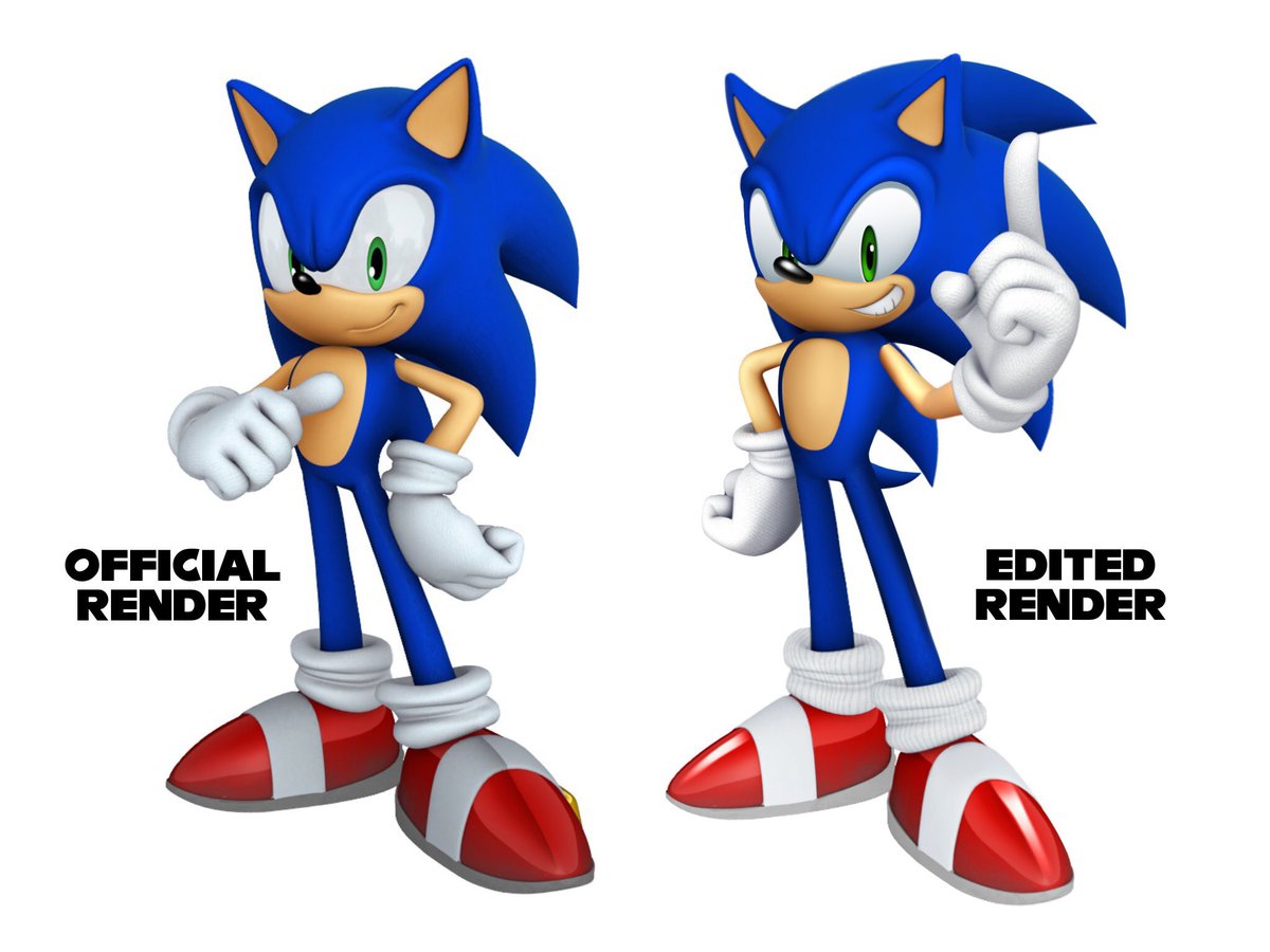 RainsyArt's tweet photo. After Frontiers settling us into a new era in the Sonic franchise, I think it’s time for Sonic to get a refreshed look. Not an extreme redesign, but a look that more closely resembles the current artstyle of his modern incarnation’s designer, Yuji Uekawa (Edits by your’s truly) https://t.co/sMAIRq9CRs