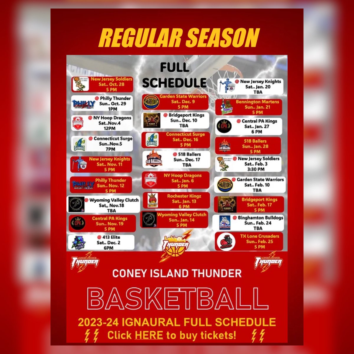 Get your tickets now ConeyIslandThunder.com   #ABA #americanbasketballassociation #Brooklyn #CIThunder #ConeyIsland #Basketball #Community  #Professional #NewYork #TheIsland #Thunder #ThunderBasketball #gameday #Mens  @americanbasketballassociation @coneyislandthunder