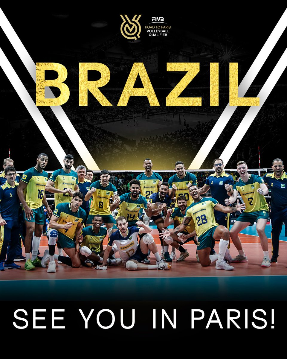 volleyballworld's tweet photo. BRAZIL 🇧🇷: SEE YOU IN @Paris2024!

Apesar das dificuldades, o Brasil conseguiu! O Maracanãzinho será sempre especial para o vôlei brasileiro.

Despite all the struggles, they made it! Maracanãzinho will forever be a special place for the national team!

🏐 #CloserToParis #volleyball #volei