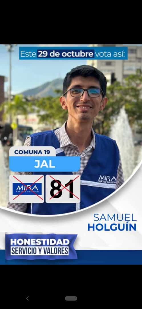En campaña por la JAL de la comuna 19 de Cali. Con  el #️⃣8️⃣1️⃣ vamos por el triunfo <a href="/PartidoMIRA/">Partido MIRA</a> 💙 <a href="/HeyderGomez/">Heyder Gómez Díaz</a> <a href="/JuanCarlosOlaya/">Juan Carlos Olaya</a> #honestidadyvalores