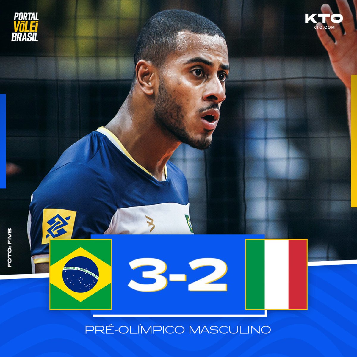 portal_volei's tweet photo. ✅ FIM DE JOGO!

🏐 🇧🇷 BRASIL 3x2 ITÁLIA 🇮🇹
➡️ (25x23, 23x25, 15x25, 25x17, 15x11)
🏆 Pré-Olímpico Masculino https://t.co/P1dU25qwZq