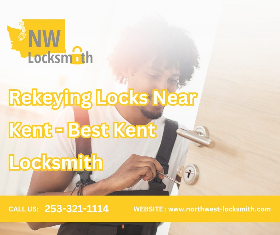 NWLocksmithWA's tweet image. Elevate your security with Northwest Locksmith Kent's expert lock rekeying service. Residential and commercial rekeying in Kent. Contact us at 253-321-1114 or visit northwest-locksmith.com. #LockRekey #KentLocksmith #LocksmirhNearMe