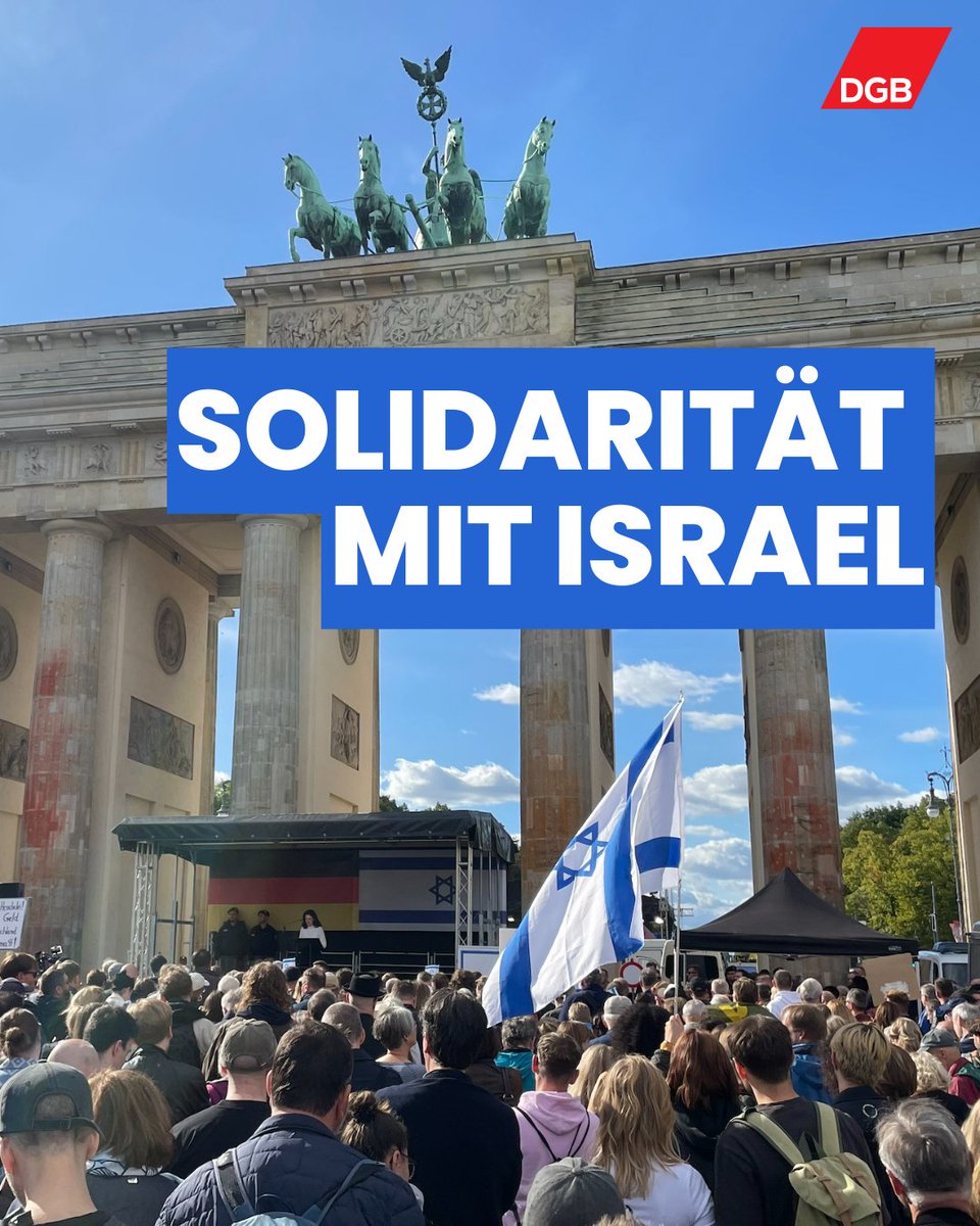 Wir Gewerkschaften verurteilen den Angriff der Hamas auf #Israel und stehen solidarisch an der Seite der Menschen in Israel. Unsere Gedanken sind bei den Opfern, den verschleppten Menschen und aller ihrer Angehörigen.

#StandWithIsrael #Solidarity #SolidaritaetMitIsrael