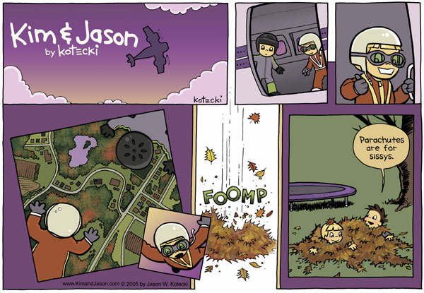 escapeadulthood's tweet image. Happy Sunday Adultitis Fighters!
Do you have fun leaf-jumping memories?

#leafpile #fallfun #Sundayfunnies #KimandJasonComics #artistJasonKotecki