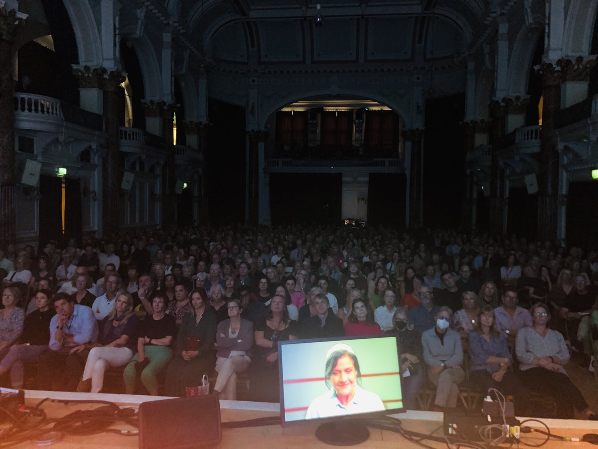 This is the knee-trembling view from the stage yesterday at the sold-out, 1,000-seater @TheBookerPrizes shortlist event at Cheltenham Literary Festival