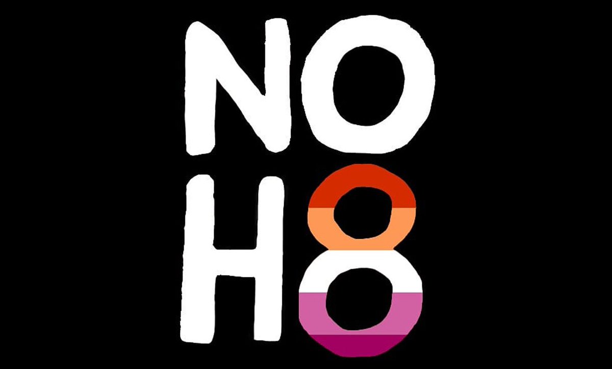 NOH8Campaign's tweet photo. Happy #InternationalLesbianDay! #NOH8 🧡🤍💗 https://t.co/exA4dOwXSy