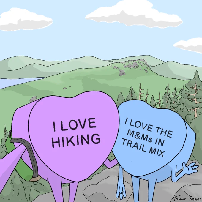 some hiking candy hearts, a thread: 