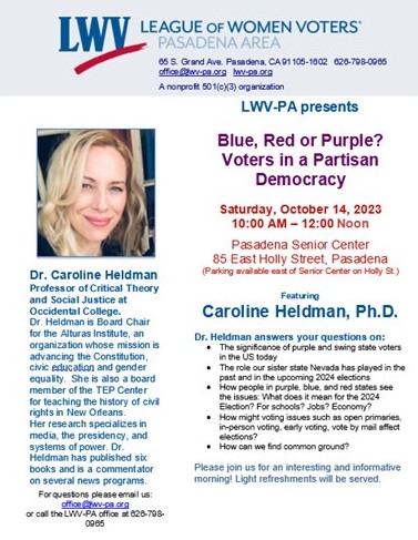 LWV Pasadena Area tweet media