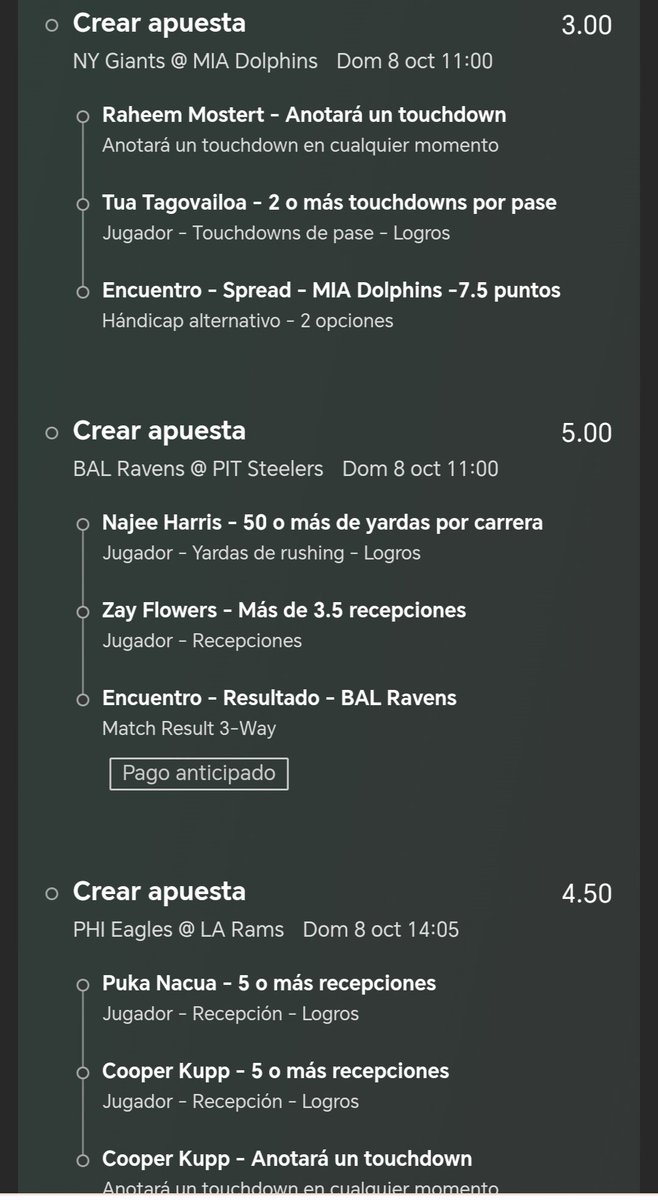 UnderdogPicks7's tweet photo. Parlay soñador de NFL 🏈 suerte 🍀 https://t.co/Roq5byodKJ