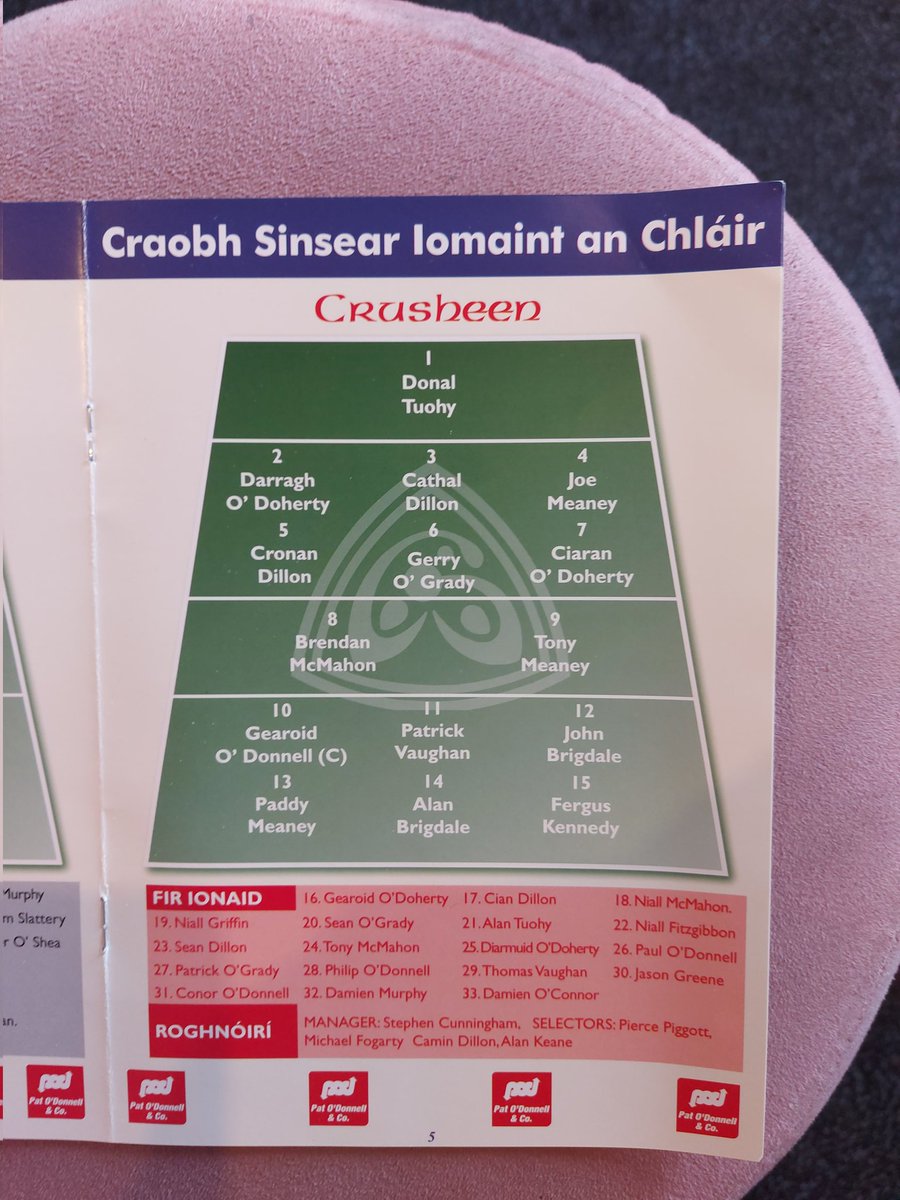 So its <a href="/CrusheenGaa/">Crusheen GAA Club</a>  and <a href="/clonlaragaaclub/">clonlaragaaclub</a>  in the 2023 Clare hurling final . Here's a look back at the 2008 semi-final programme, when it took a replay to separate them . #allthingsgaacollection