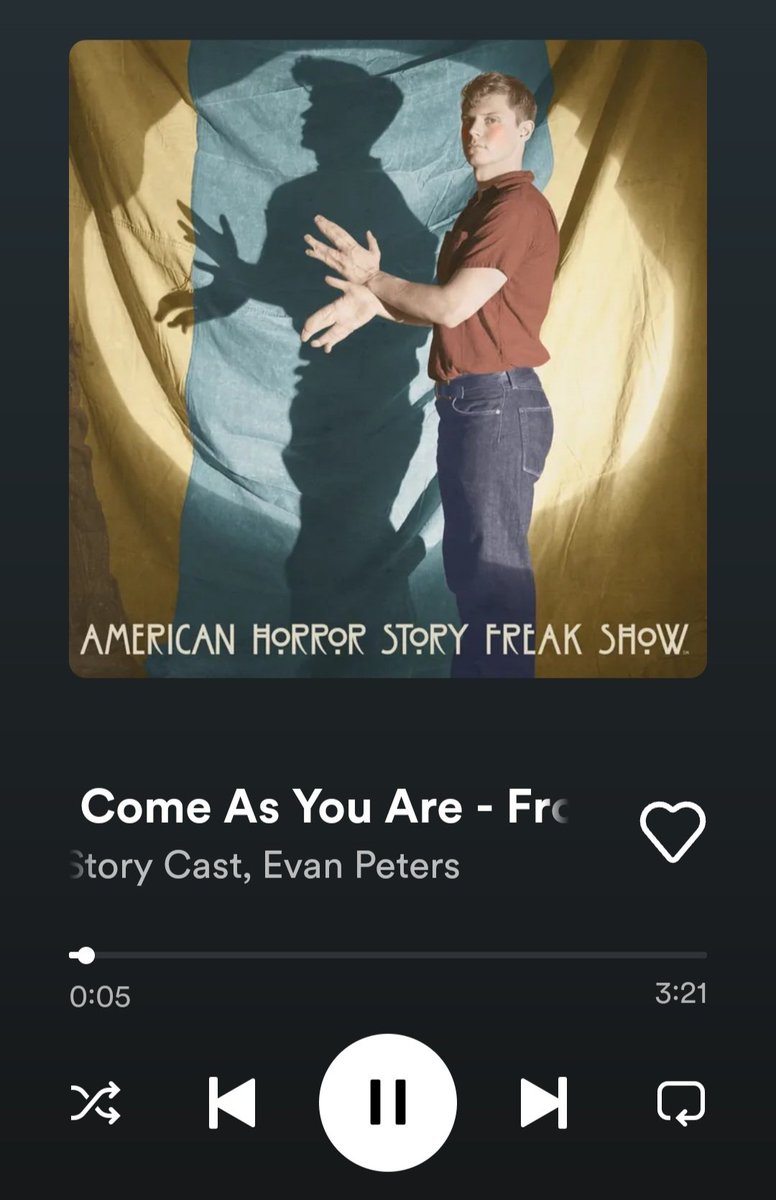 evanliciouss's tweet photo. Today's anthem is Evan Peters iconic cover of Nirvanas 'Come As You Are ' in honor of AHS: Freak Show turning 9 🎪 https://t.co/Ea44BTj7Hv