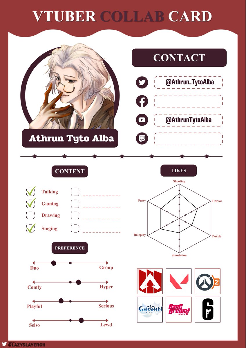 Athrun_TytoAlba's tweet photo. เอาล่ะ นี่คือ #VtuberCollabCard
สวัสดีทุกท่านนะครับ ผมชื่อ Athrun Tyto Alba (อัสรัน)
เป็นนกแสกที่ไม่ได้มาพร้อมกับเรื่องร้ายนะ เรื่องนี้คนเข้าใจผิด
ผมไปที่ไหนก็มีแต่คนรักกัน เช่น โรมีโอ&จูเลียต ,แจ็คกับโรส งี้
รายละเอียดก็ตามในรูปเลยครับ😎✨ https://t.co/M01AIU4GxO