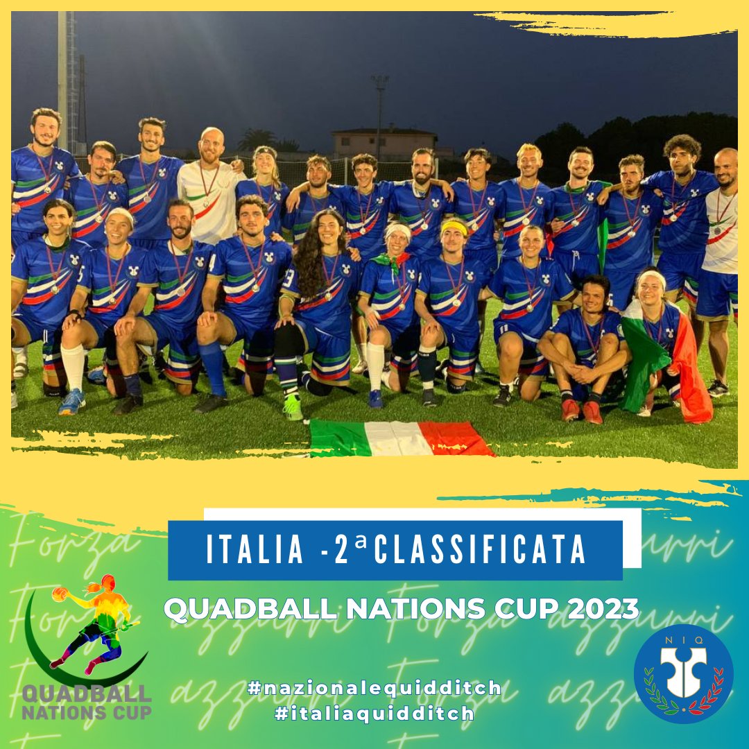 Un applauso per la nostra Nazionale 🇮🇹
🥈Con determinazione, spirito di squadra e un gioco straordinario, l'Italia ha conquistato il 2° posto nella #QuadballNationsCup
Grazie a tuttǝ quellǝ che hanno reso possibile questo risultato 💙
#italiaquidditch #quidditch #TeamItaly