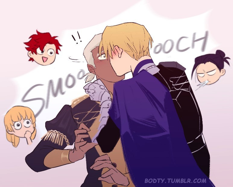 bodtyy's tweet photo. For #DimidueFest Day 3, I drew a comic based off an adorable fic by @yihou_ao3 where Dimitri kisses Dedue whenever he calls him by his title.. 🫢 #FE3H #Dimidue #ドゥディミ https://t.co/OAXXbq4DX3