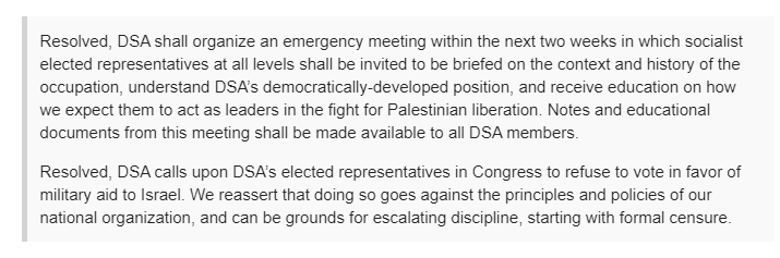 HanginOutOnline's tweet photo. At today's NPC meeting, I'll be putting forward a short resolution and attached public statement regarding DSA's solidarity with Palestinian liberation. To not muddy the waters on DSA's public response, I've shared statement on the forum, but I'll share resolved clauses here: https://t.co/GrDwrbQBsI