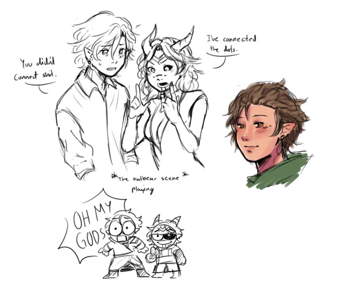 My bg3 tav doodles He is very much loser coded and loves his gf  #BG3 #bg3Tav