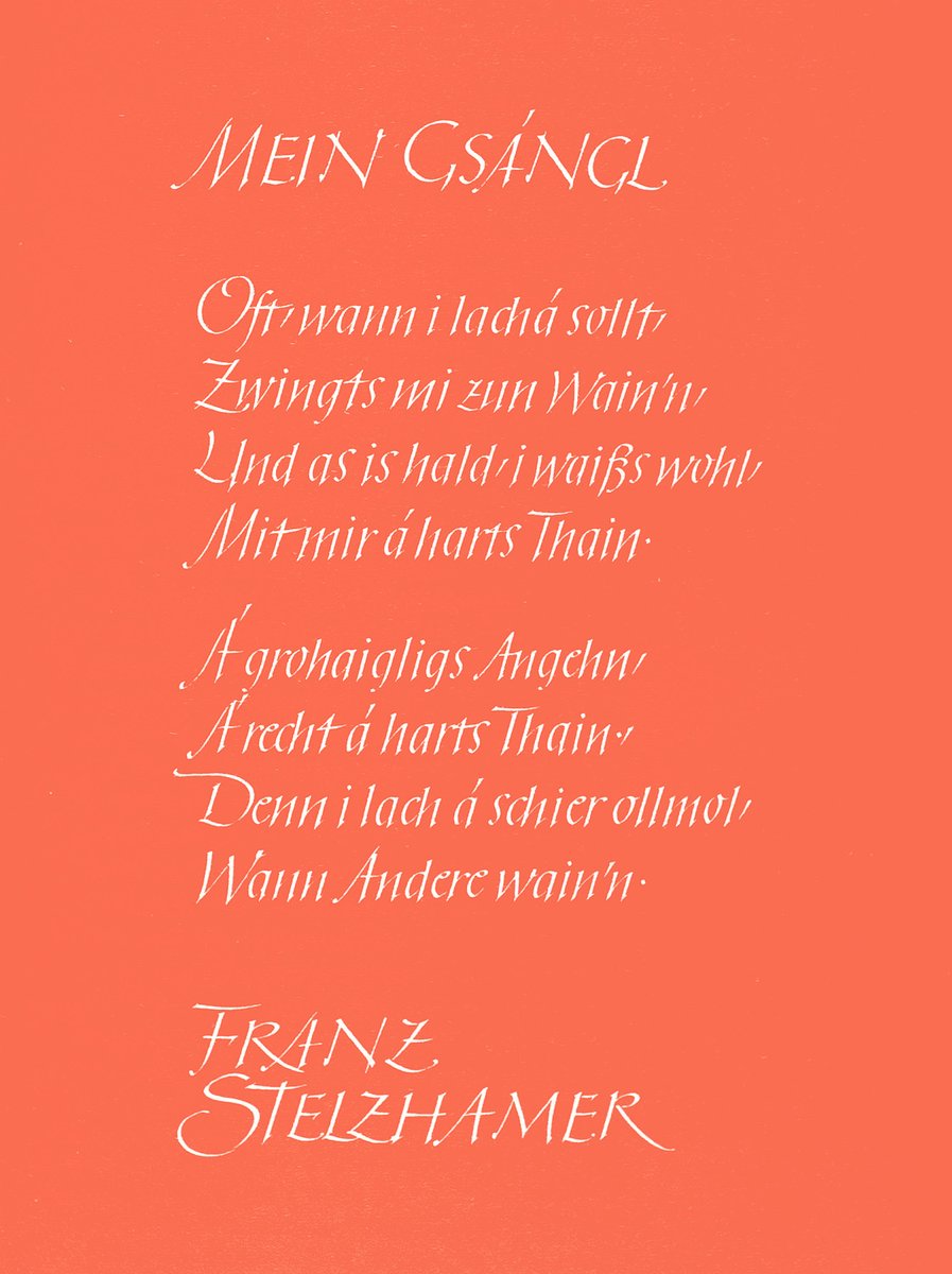 WADwiggins's tweet photo. New Yorkers! My Lubalin Lecture about Friedrich Neugebauer is at Cooper Union, this Thursday evening, October 12th, 6:00 p.m. Shown here: Poem by 19th-c Austrian writer Franz Stelzhamer, from a 1967 anthology published by the city of Linz.

https://t.co/ANvKBUNoh2 https://t.co/AKPsGNdCS9