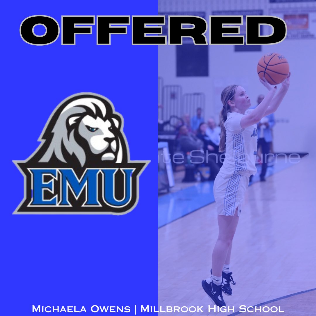 After a great visit, I am blessed to have received an offer from <a href="/emu_wbb/">EMU Women's Hoops</a>! Thank you <a href="/JennyLoganPosey/">Jenny Logan Posey</a> for believing in me! Go Royals! 💙🤍