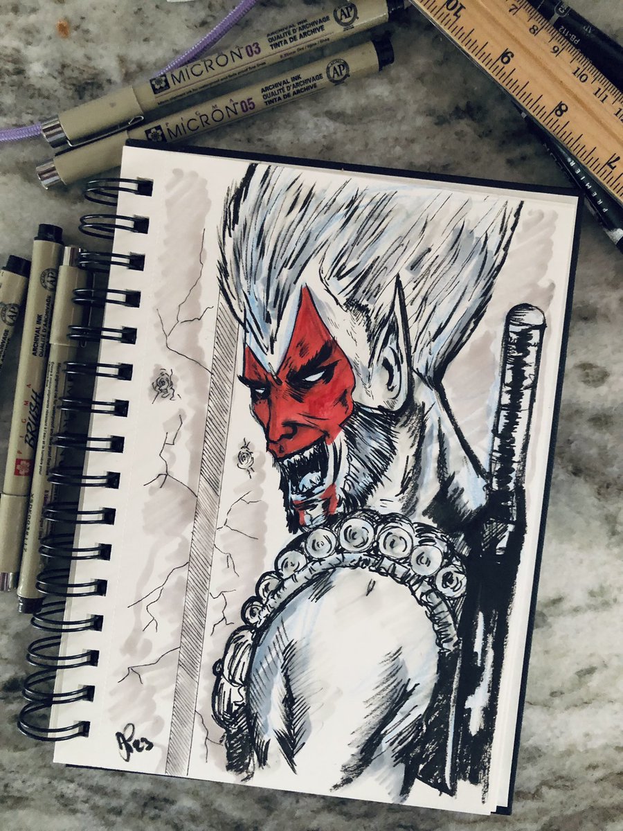 Bloodwulf sketch brush pen and prisma markers @robertliefeld @tyreeimagery more Robtober to come. #imagecomics #bloodwulf #ilovecomics