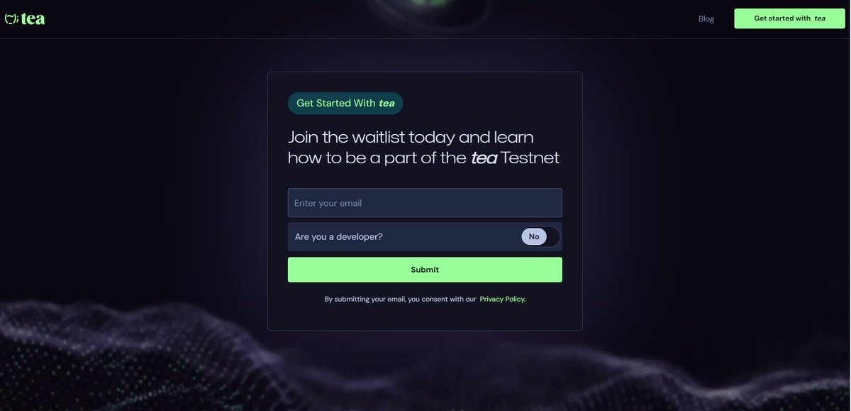 Registraros para la wailist de <a href="/teaprotocol/">tea Protocol</a> ‼️

Lanzará una testnet en 2024 para los Early Adopters y seguramente se repartan algunos rewards 🪂

Binance Labs ha financiado el proyecto con $16.9M 💰

Sólo debéis dejar un correo y listo ✅

👇👇