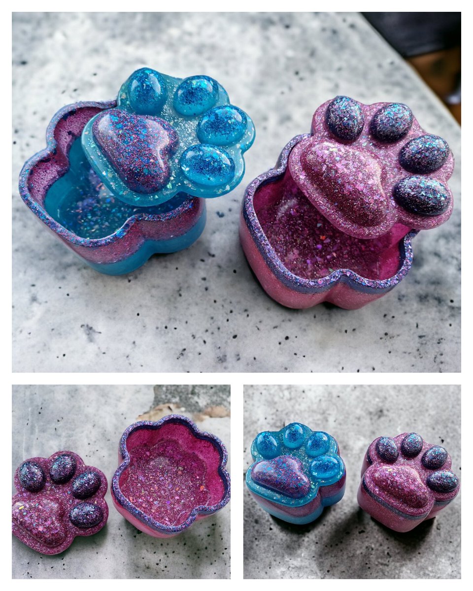 Ive just popped these into my lovely place at British Craft House 

Glittering paw print trinket boxes in 2 colours! £14 each and free postage 🥰

thebritishcrafthouse.co.uk/product/purple…

#MHHSBD #britcraft #trinketbox #pawprintbox #animallovergift #doglovergift