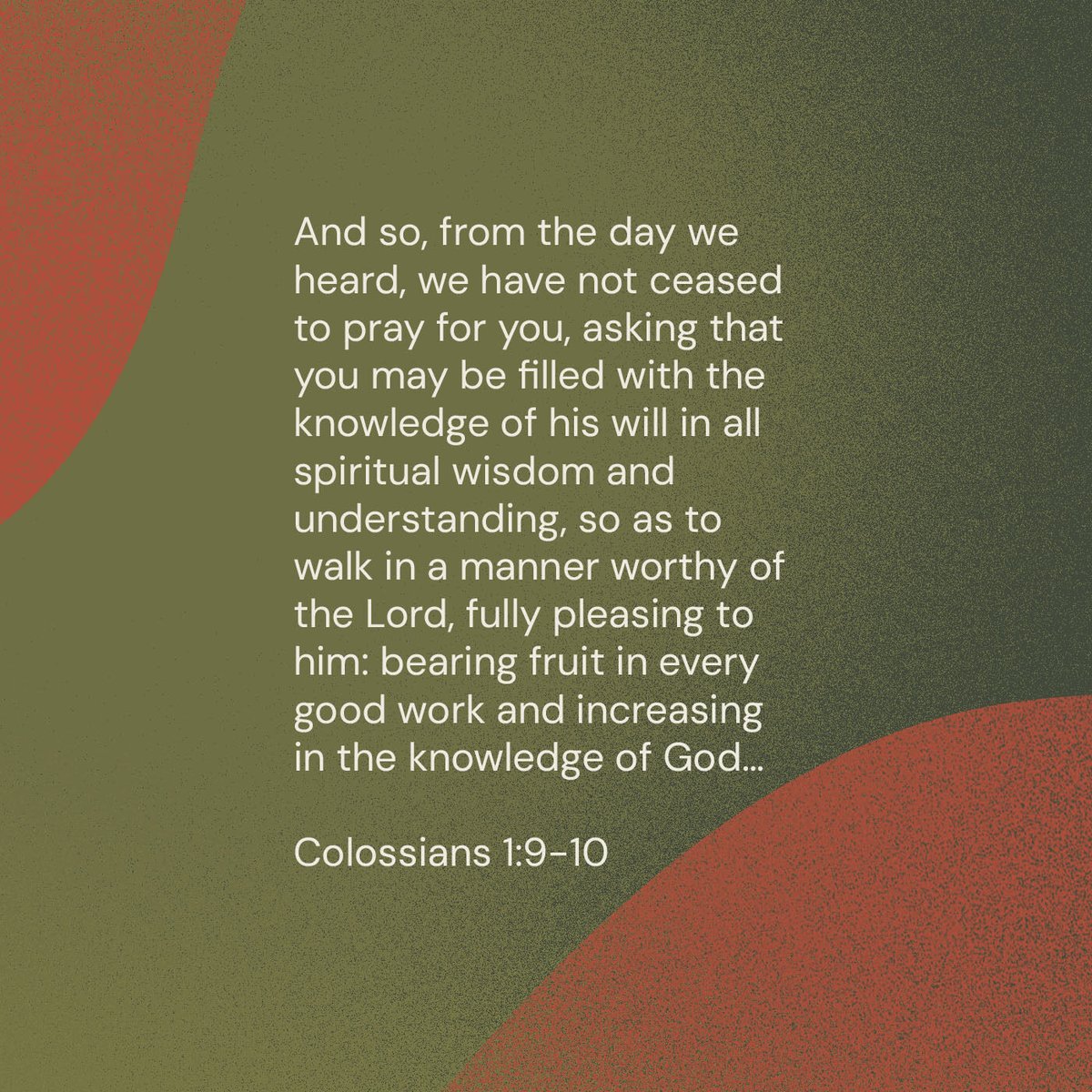 faithfruitmin's tweet photo. "...walk in a manner worthy of the Lord, fully pleasing to him..."
#pastoring #pastors #pastor #preacher #preach #church #churchleadership #unity #pleasingtogod #prayer #prayingforyou #knowledgeofgodswill #bearingfruit #faithfulandfruitfulministry #spiritualwisdom https://t.co/hk8kYrO1fe