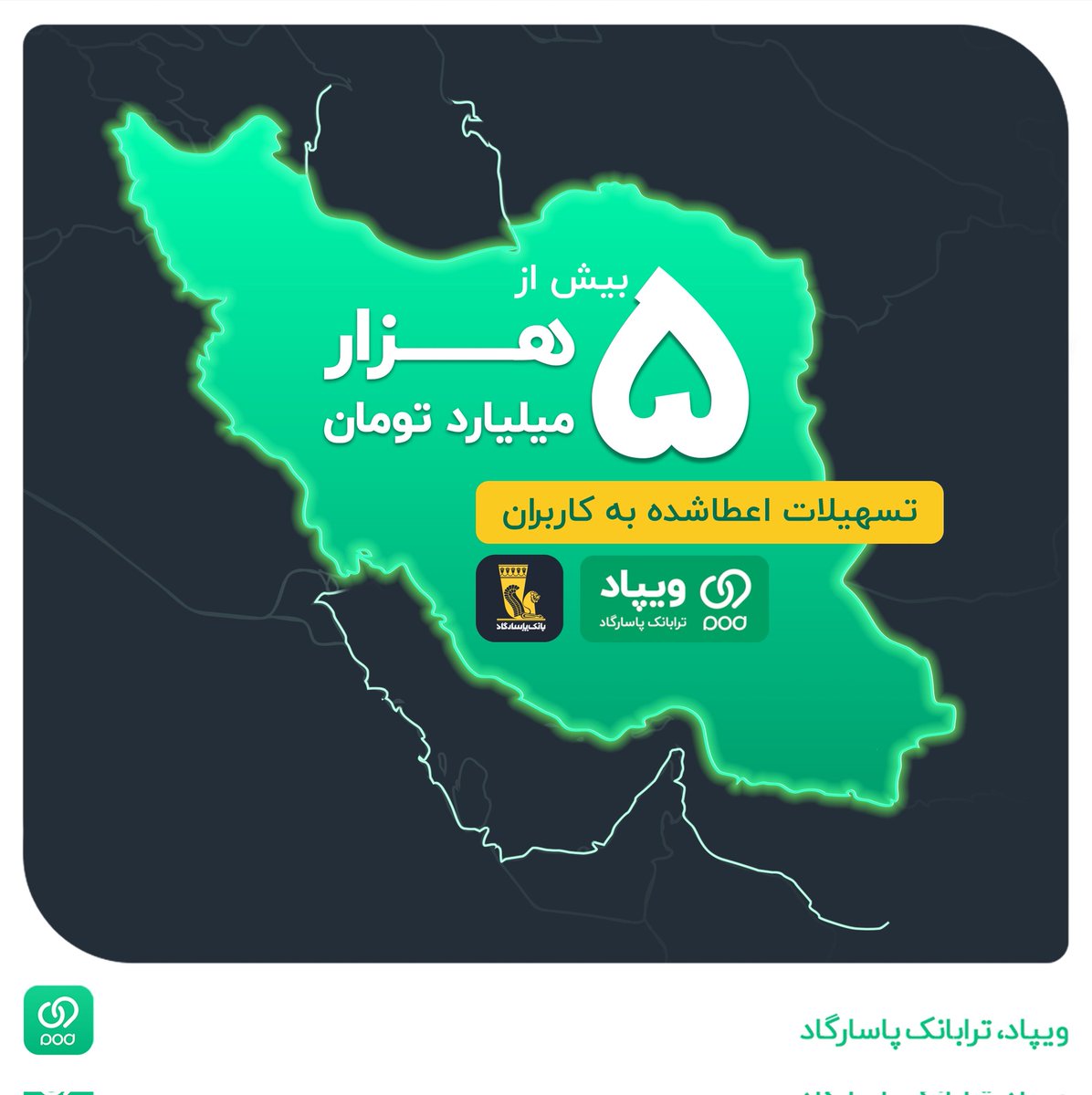 اعطای بیش از 5 هزار میلیارد تومان تسهیلات خُرد در ویپاد؛ ترابانک پاسارگاد

پس از گذشت 1.5 سال از آغاز اعطای تسهیلات آنی، آنلاین و بدون ضامن و وثیقه، با افتخار اعلام می‌کنیم که مجموع مبلغ تسهیلات اعطا شده در ویپاد، از مرز 5 همت گذشت.

ویپاد | ترابانک پاسارگاد🍀

#ویپاد #تسهیلات