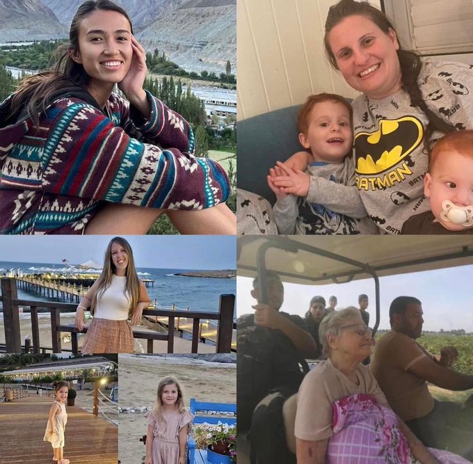 look at their faces - the people below, innocent civilians, women, kids and elders
Hamas has kidnapped dozens of innocent civilians and killed over 600, many of them attended a peaceful party in the desert - this the #Truth,  #WarInIsrael