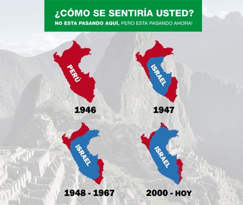 Si el Perú fuera Palestina, e Israel nos hubiera invadido, desplazado, y aplicado décadas de genocidio. ¿Ahí no se siente bonito, verdad?

-Nadie está libre de una desgracia así. Dios bendiga a Palestina. 🙏