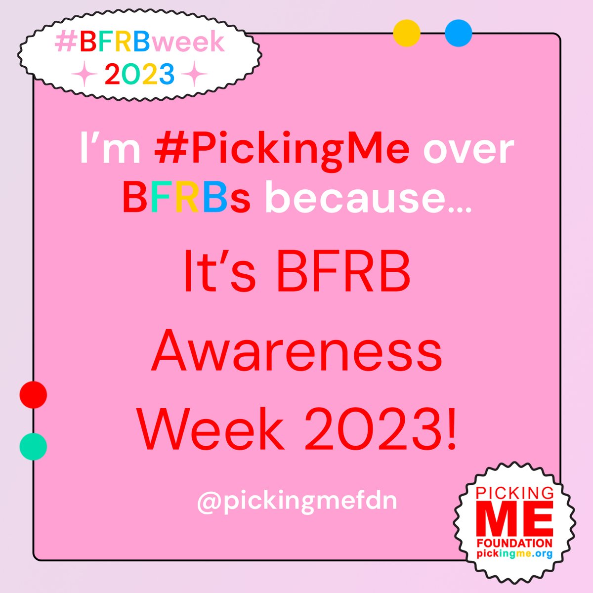 PickingMeFdn's tweet photo. Another amazing #BFRBweek! Thank you to everyone who participated in our #BFRBWeek23 pledges this year &amp; past years, and for sharing such uplifting messages of #SelfAdvocacy and #compassion. You're such an inspiration and have truly made this awareness week so, so special. https://t.co/aJdoF9ZIbq